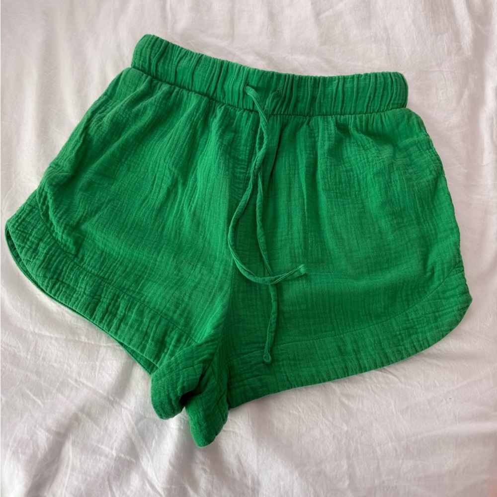 Boden Cotton Gauze Green Women's Shorts EUC 0501